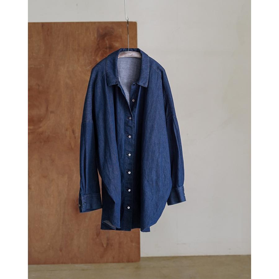 ミズイロインド mizuiro ind デニム ワイドシャツ denim wide shirt