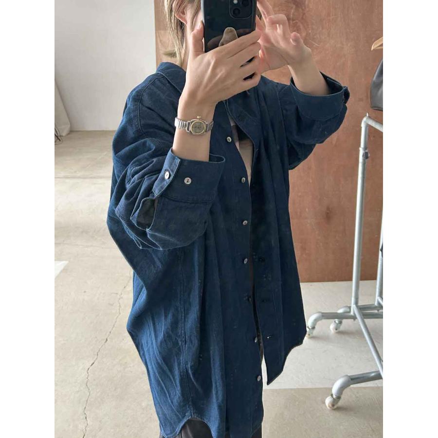 ミズイロインド mizuiro ind デニム ワイドシャツ denim wide shirt