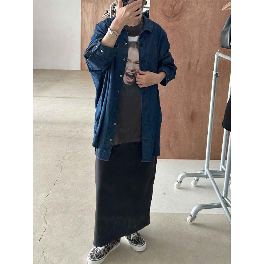 ミズイロインド mizuiro ind デニム ワイドシャツ denim wide shirt