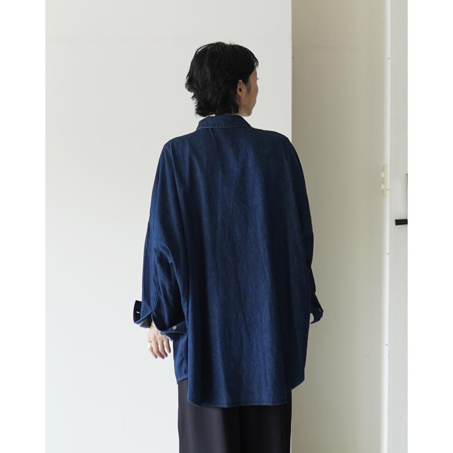 ミズイロインド mizuiro ind デニム ワイドシャツ denim wide shirt