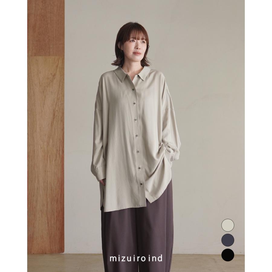 mizuiroind（ミズイロインド） シャツ T/R ワイドチュニックシャツ