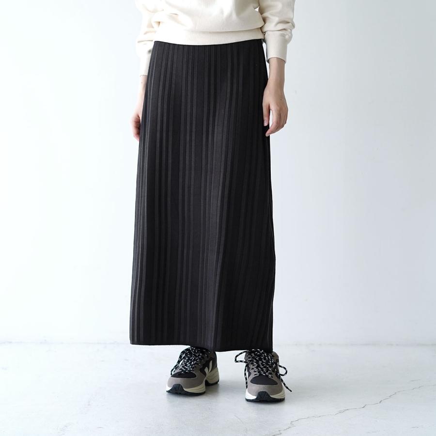 ミズイロインド mizuiro ind プリーツ ライク ニット スカート pleats like knit SK レディース 2022秋冬 3-260020 セール｜crouka｜02