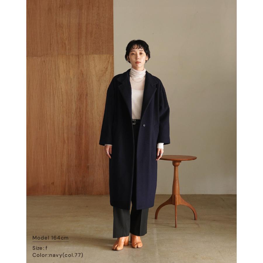 mizuiroind（ミズイロインド） コート ウール ブレンド スタンドカラー