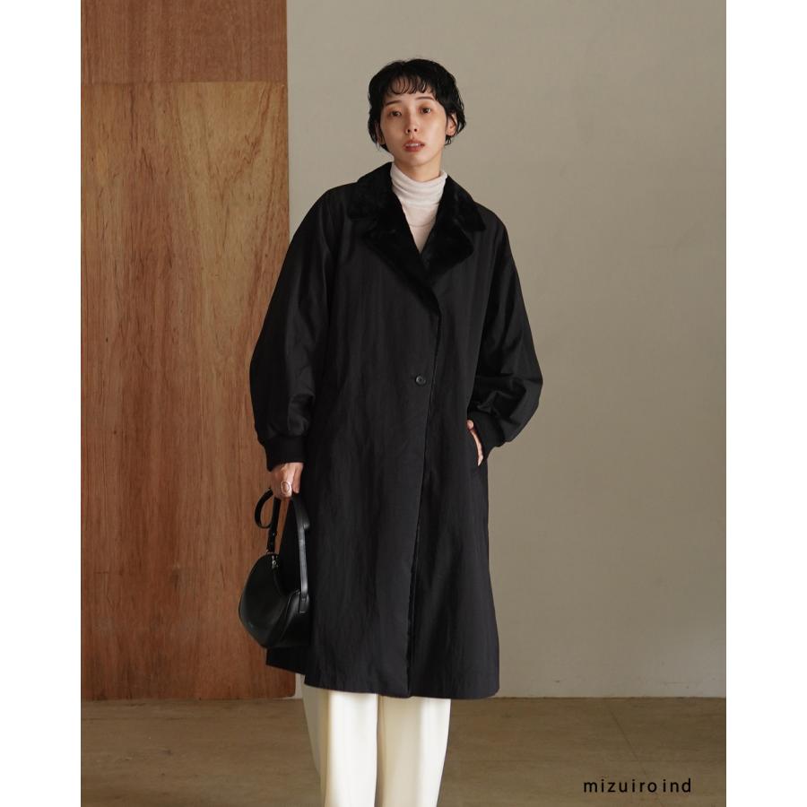 ミズイロインド 22AW バックボアコート ブラック フリーサイズ mizuiro ind バックボアコート | mizuiro ind (Women