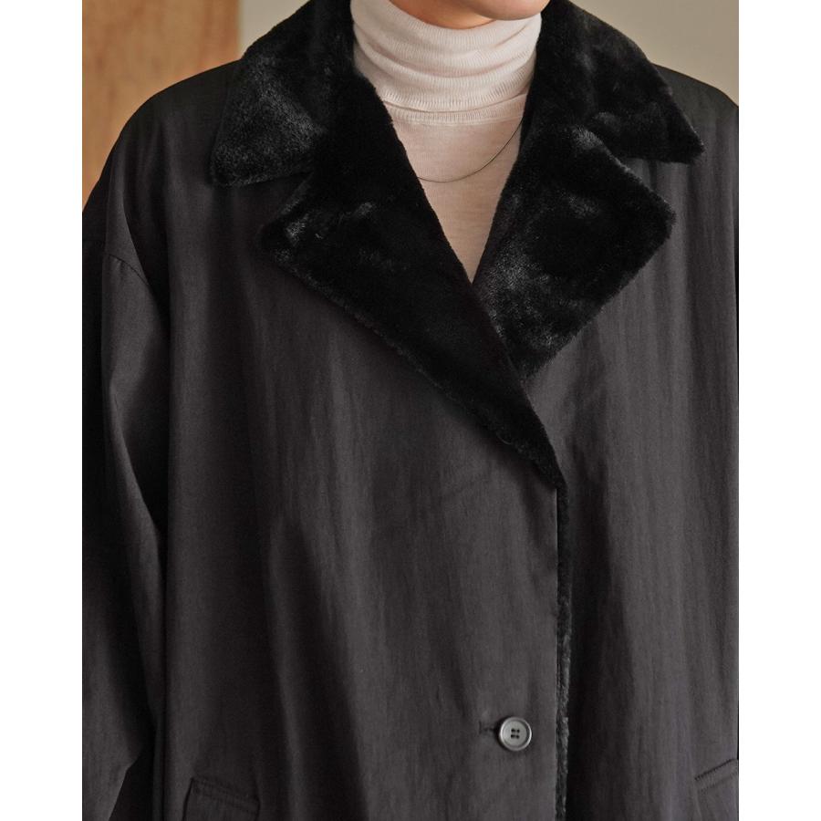 mizuiroind（ミズイロインド） コート バック ボア ロングコート back