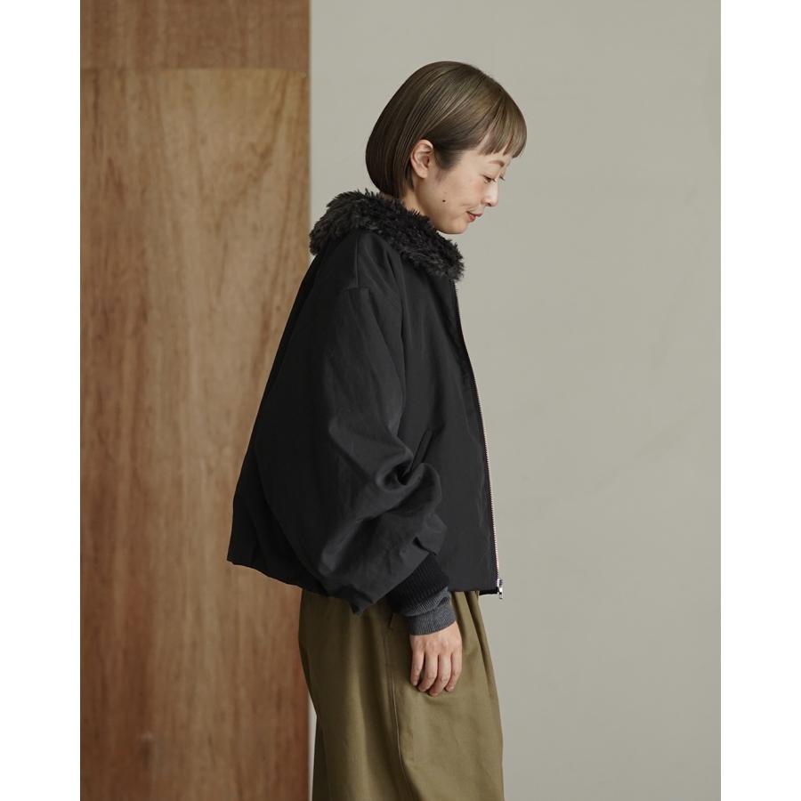 ミズイロインド mizuiro ind アウター ボアカラー ショートブルゾン