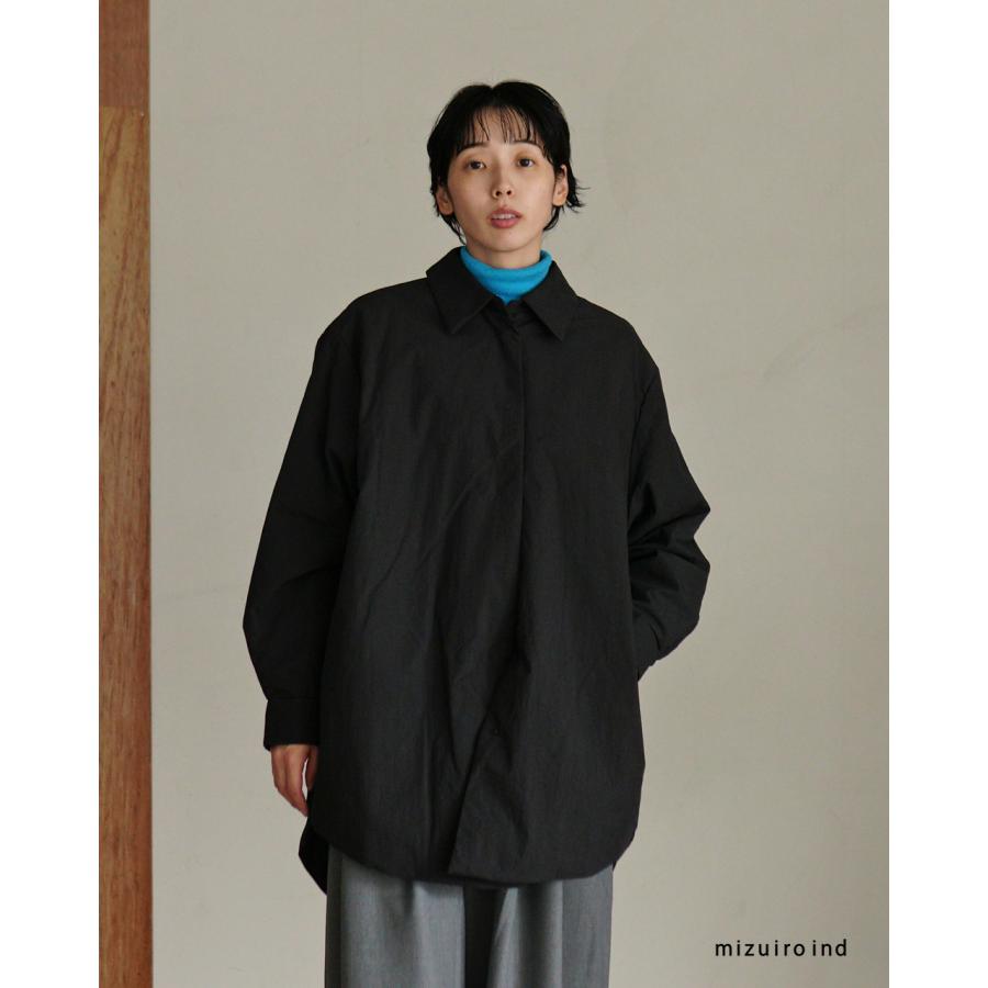 ミズイロインド mizuiro ind アウター ワイドパディングシャツ