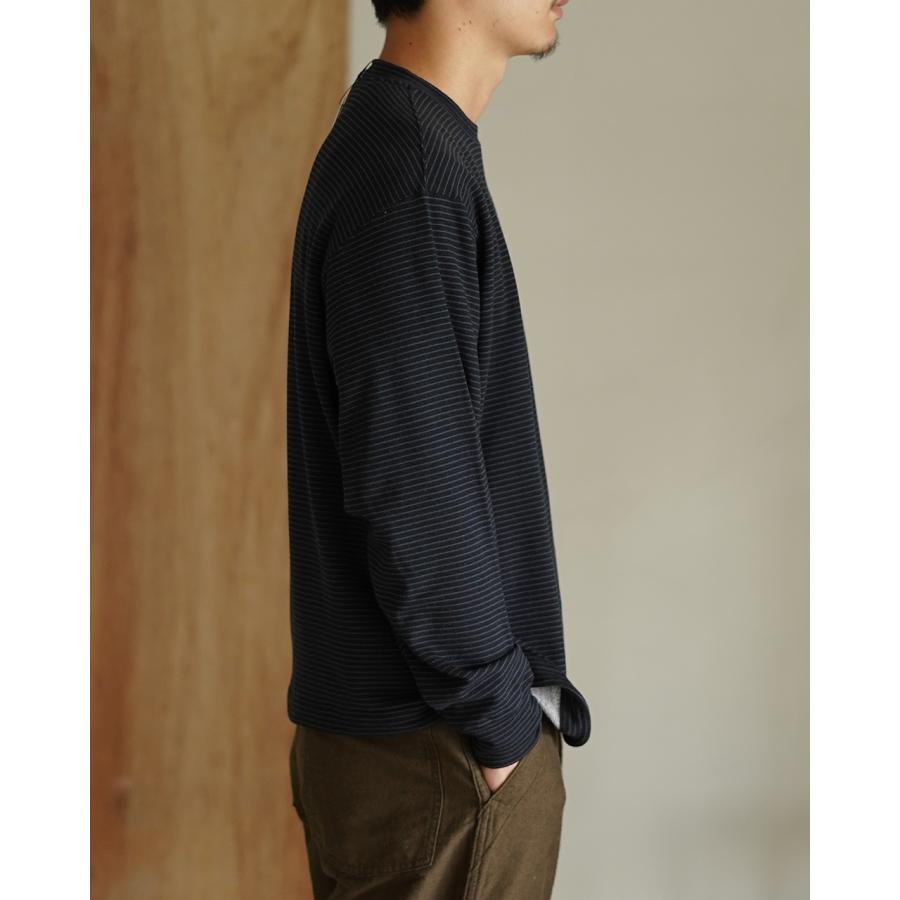 SALE！モクティ mocT プルオーバー フリース ボーダー メンズ LYOCELL