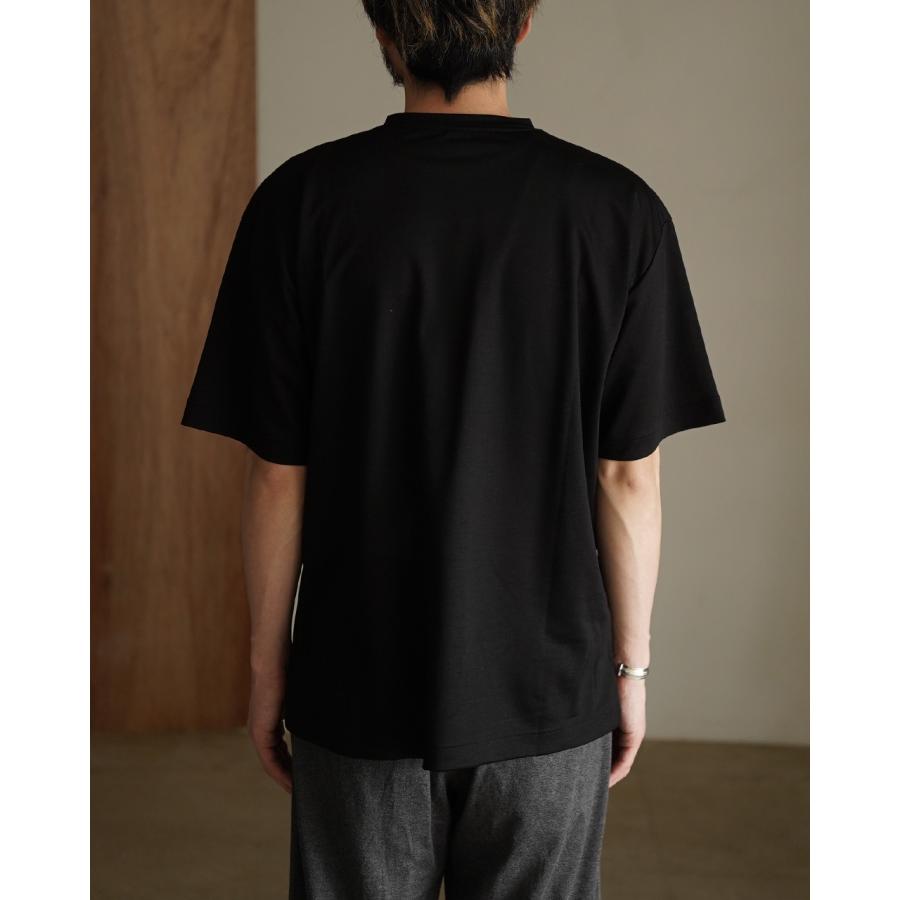 T シャツ モクティ mocT モクティ スキッパーカットソー ブラック サイズ L メンズ ポロシャツ ラガーシャツ 中古・古着