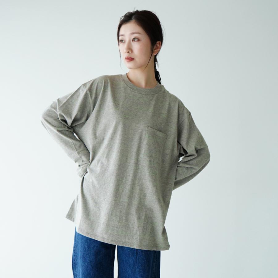 モクティ mocT ネオン ボーダー ロングスリーブ クルーネック ポケット