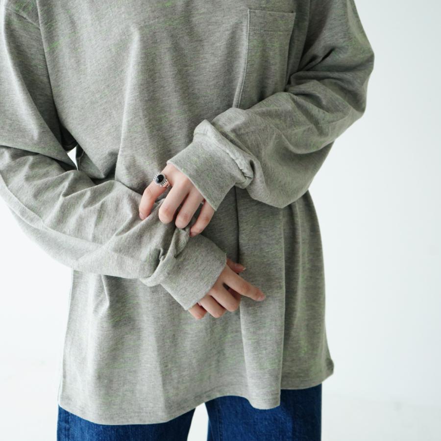 モクティ mocT ネオン ボーダー ロングスリーブ クルーネック ポケット