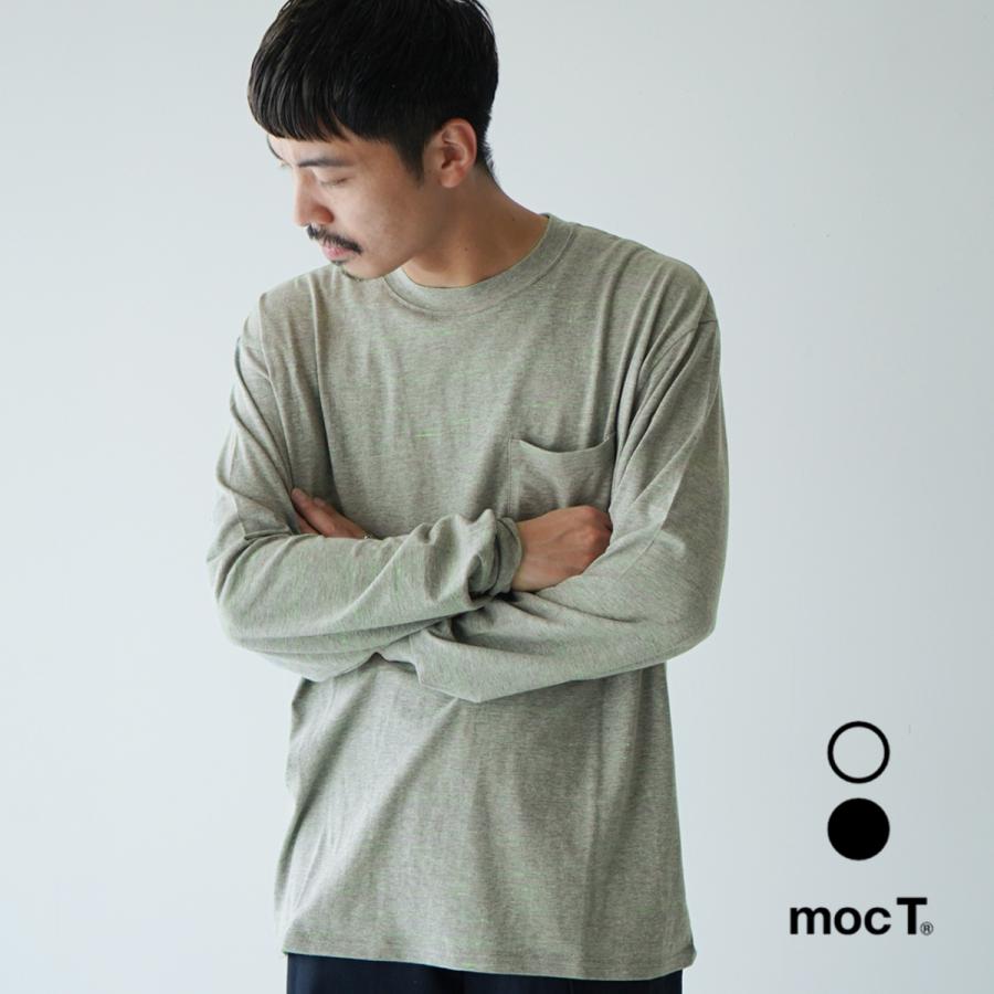 モクティ mocT ネオン ボーダー ロングスリーブ クルーネック ポケット