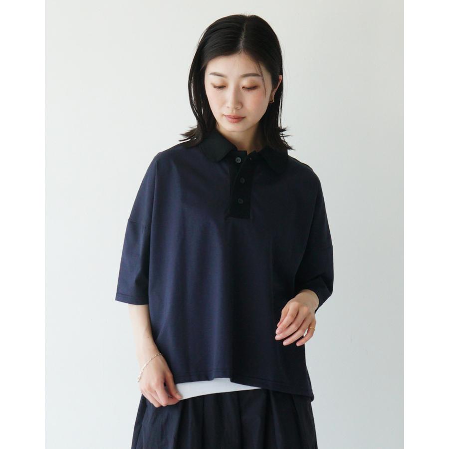 SALE！ナル NARU ポロシャツ バイカラー 半袖 カットソー 日本製