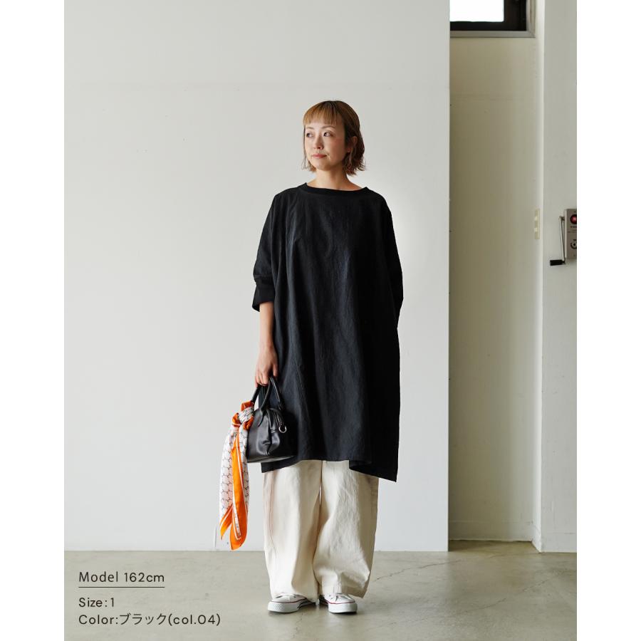 GW限定値下○ARTS&SCIENCE リネンワイドチュニック ワンピ ブラック NARU（ナル） 期間限定P10倍 ワンピース シーチングハンドワッシャー