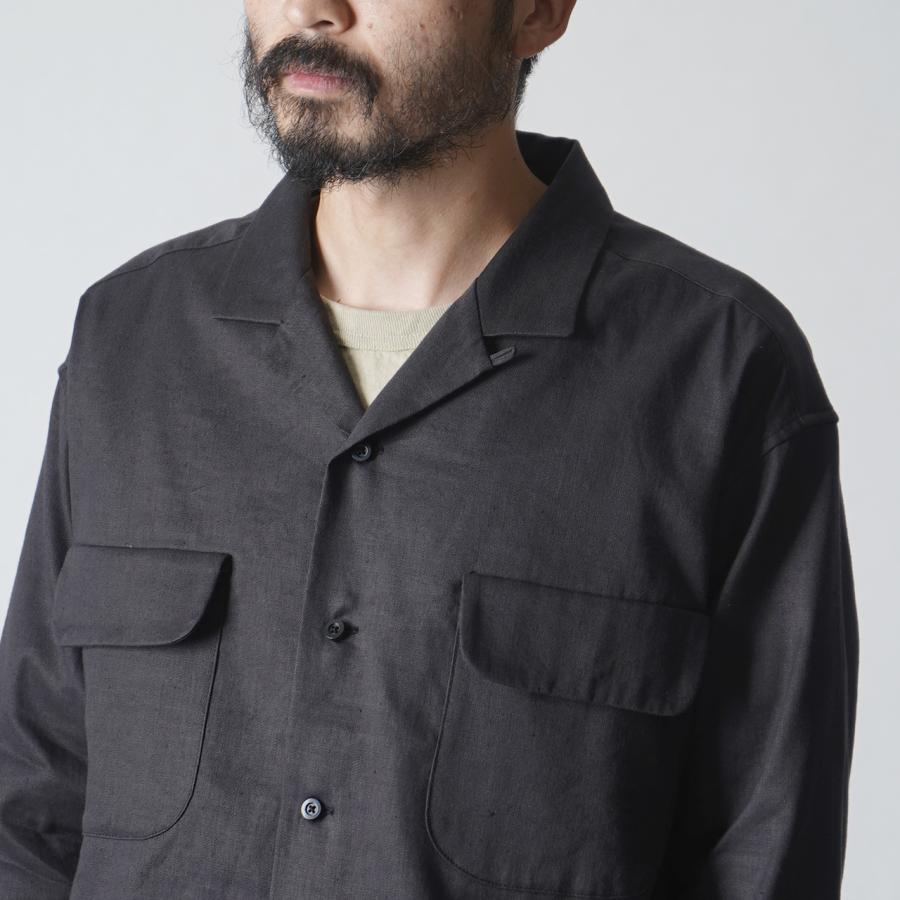 NIGEL CABOURN（ナイジェルケーボン） オープン カラー シャツ リネン