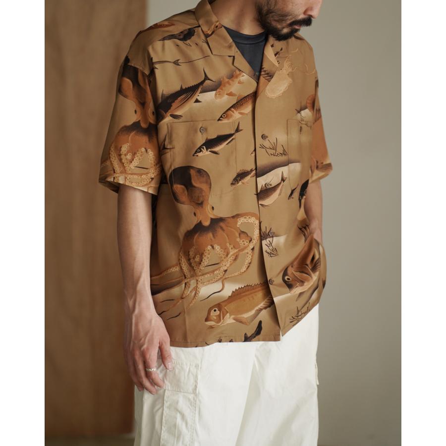 NIGEL CABOURN（ナイジェルケーボン） アロハシャツ ギョグン 魚群