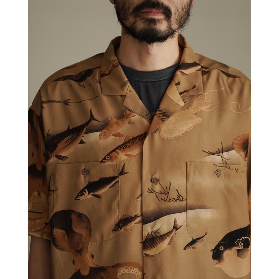 NIGEL CABOURN（ナイジェルケーボン） アロハシャツ ギョグン 魚群