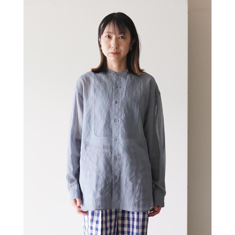 未使用 24aw MARGE マージ Silk organza tie collar shirt シルクオーガンジー タイカラ― シャツ ブラウス 長袖 FREE サンドベージュ レディース 古着 中古 USED 未使用 24aw MARGE マージ Silk organza tie collar shirt シルク