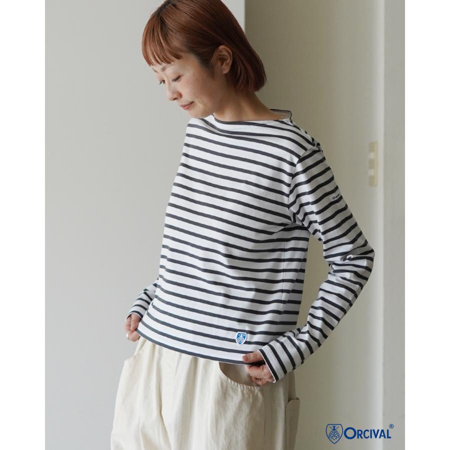 【美品】  ORCIVAL / オーチバル | マーセリゼーション ロング ボートネックTシャツ | ホワイト/ライトブルー | レディース ORCIVAL - 【美品】 ORCIVAL / オーチバル | マーセリゼーション