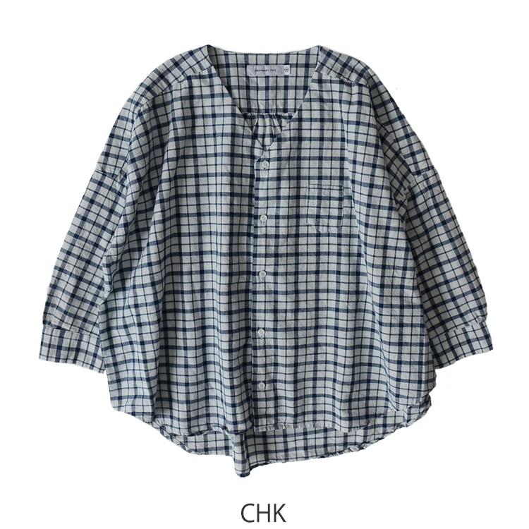 オーディナリーフィッツ ORDINARY FITS v-neck BARBER SHIRT pattern V 