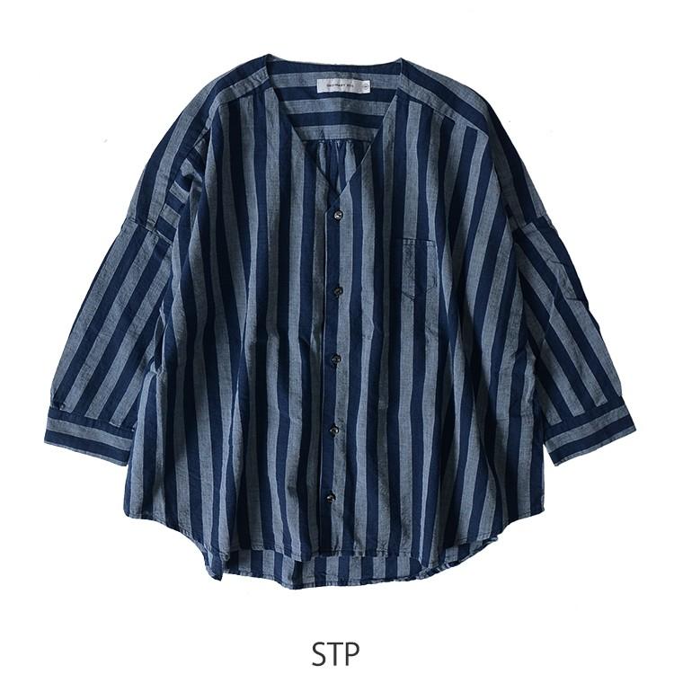 オーディナリーフィッツ ORDINARY FITS v-neck BARBER SHIRT pattern V 