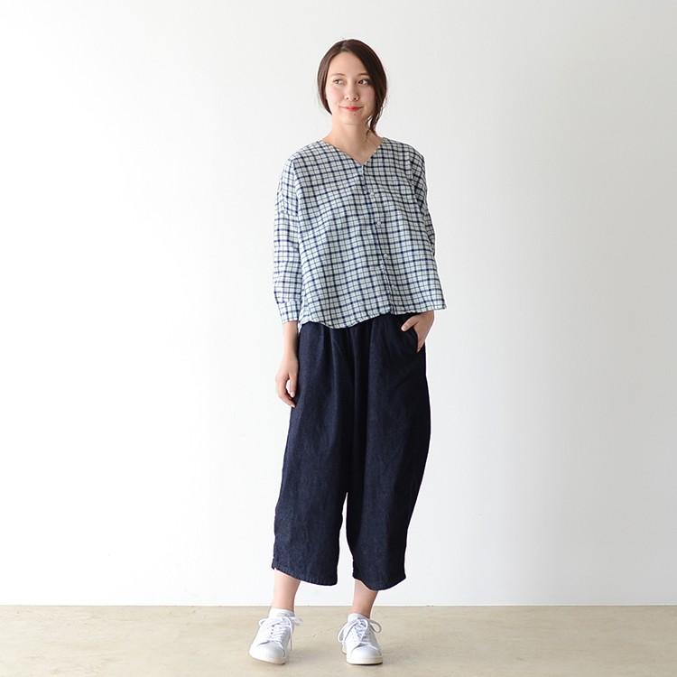 オーディナリーフィッツ ORDINARY FITS v-neck BARBER SHIRT pattern V 