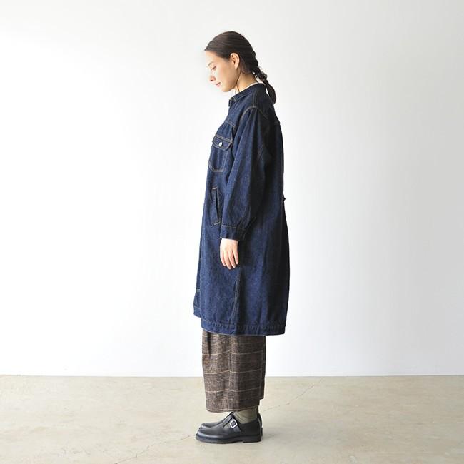 オアスロウ orslow PLEATED FRONT COAT フロントプリーツ デニムコート