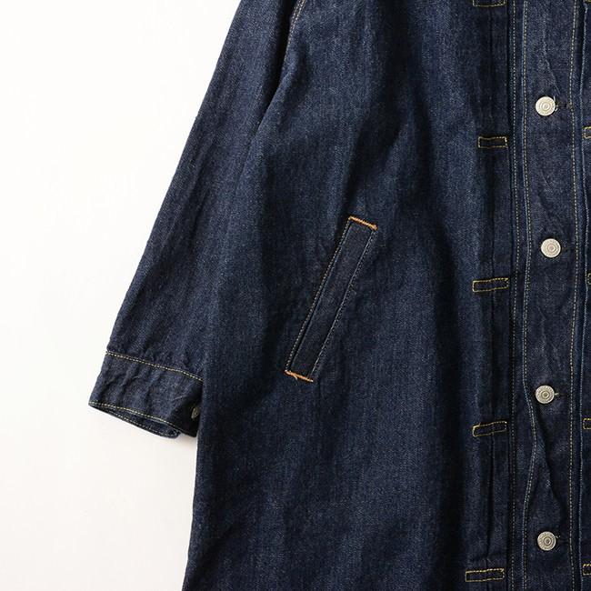 オアスロウ orslow PLEATED FRONT COAT フロントプリーツ デニムコート