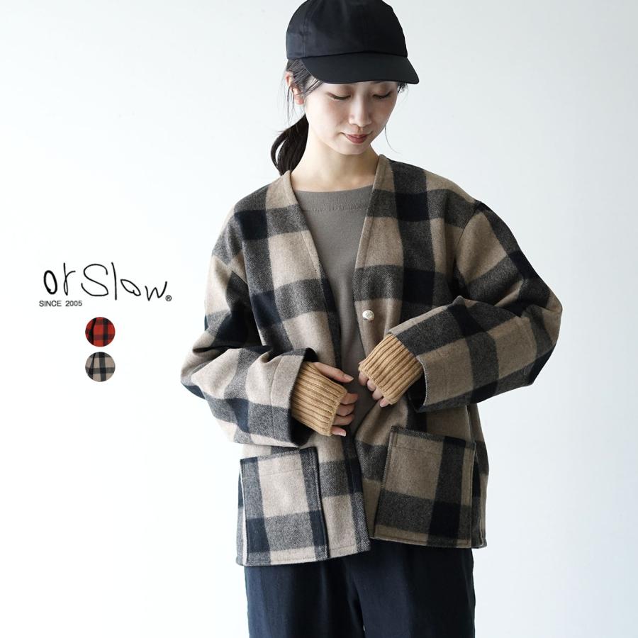 オアスロウ orslow ノーカラー ハンターズ ジャケット NO COLLAR