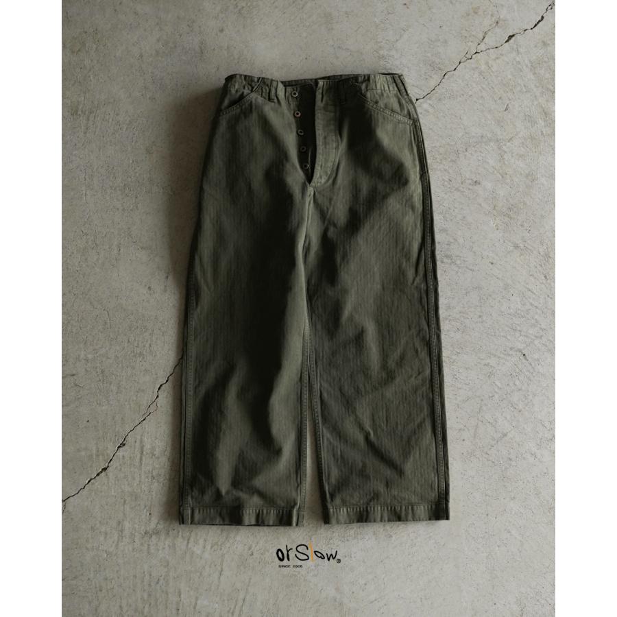 オアスロウ orSlow ヘリンボーンパンツ メンズ ワイドフィット