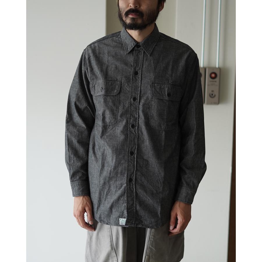 orSlow オアスロウ　ブラックシャンブレー 長袖シャツ ワークシャツ orSlow オアスロウ ブラックシャンブレー ワークシャツ BLACK