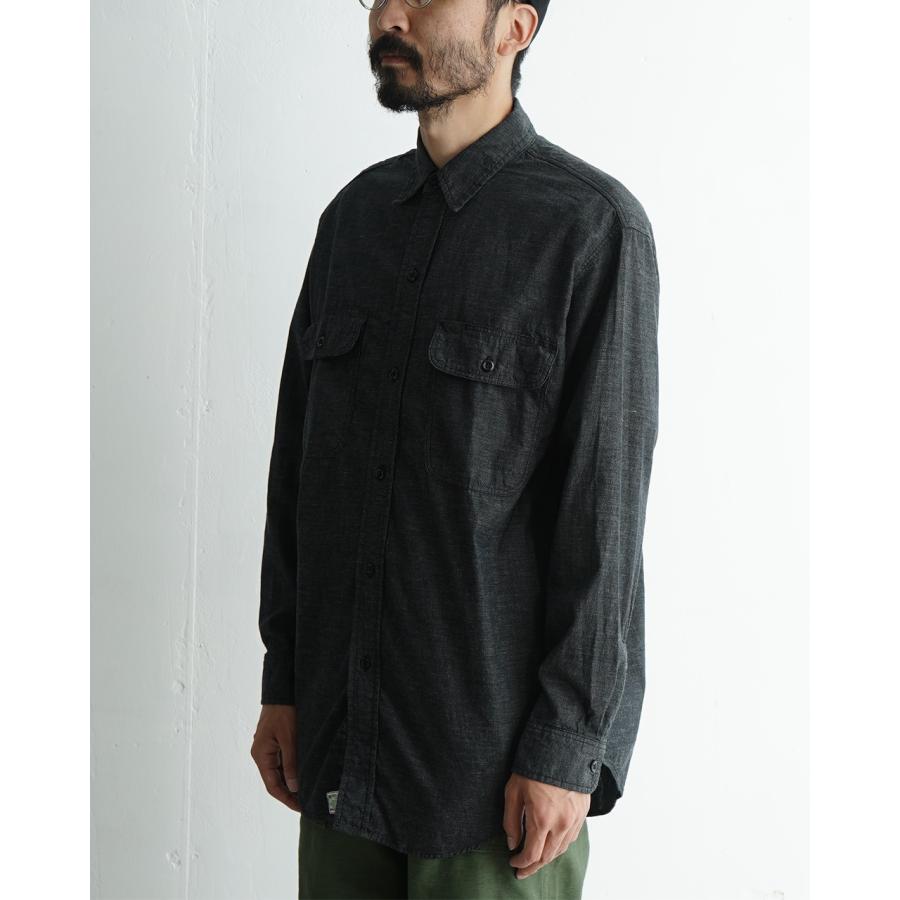 orSlow オアスロウ ブラック シャンブレー ワークシャツ BLACK orSlow オアスロウ ブラック シャンブレー ワークシャツ BLACK