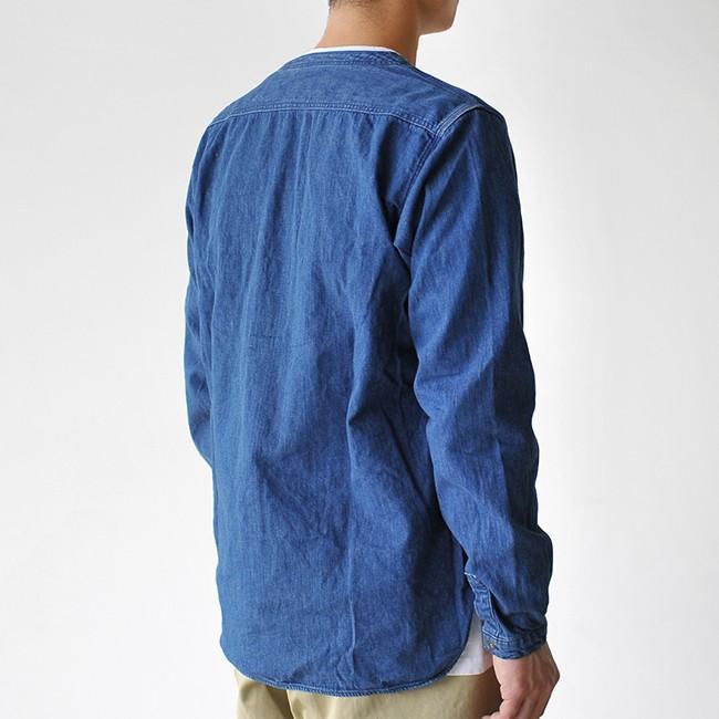 売り尽くしセール オアスロウ Orslow No Callar Denim Shirt ノーカラー デニムシャツ デニムユーズド 01 8073 95 クーポン対象外 送料無料 圧倒的高評価 Karmagazine Net