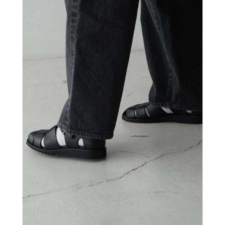パラブーツ Paraboot PACIFIC レザーグルカサンダル パシフィック 定番 フラット ベルトサンダル ブラック 123312の画像