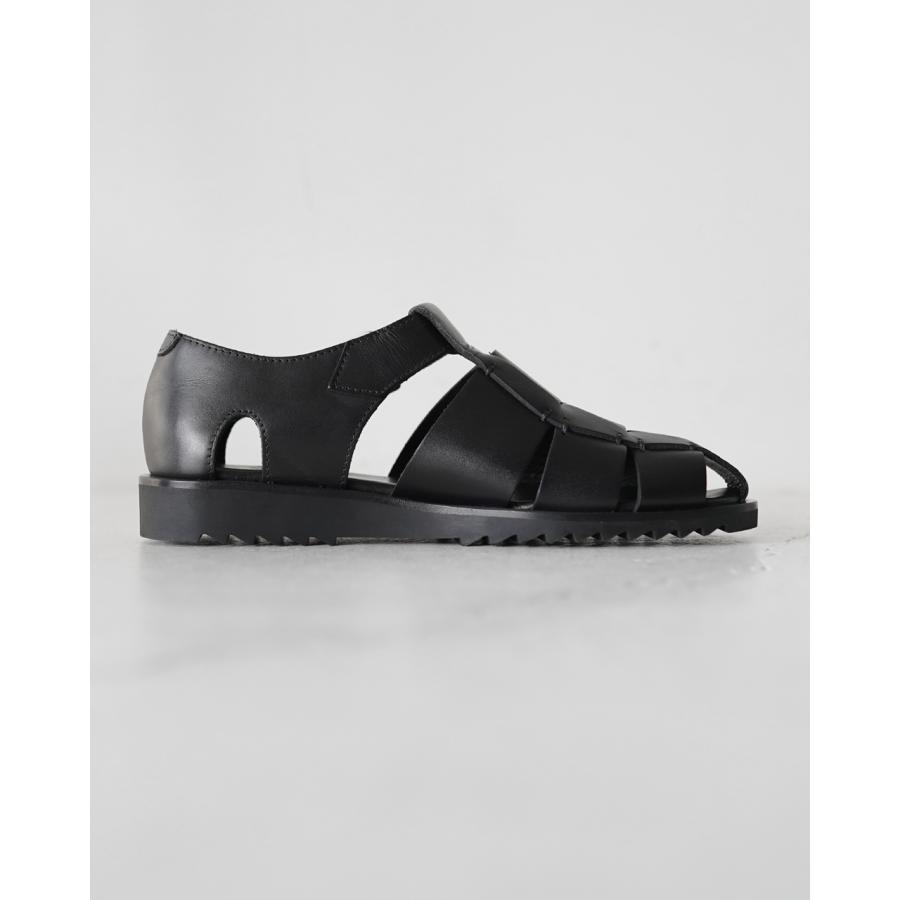 パラブーツ Paraboot PACIFIC レザーグルカサンダル パシフィック 定番 フラット ベルトサンダル ブラック 123312の画像