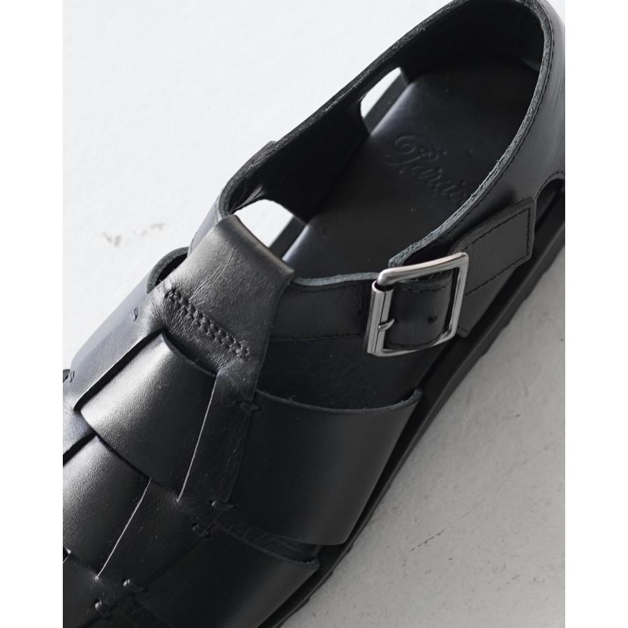 パラブーツ Paraboot PACIFIC レザーグルカサンダル パシフィック 定番 フラット ベルトサンダル ブラック 123312の画像