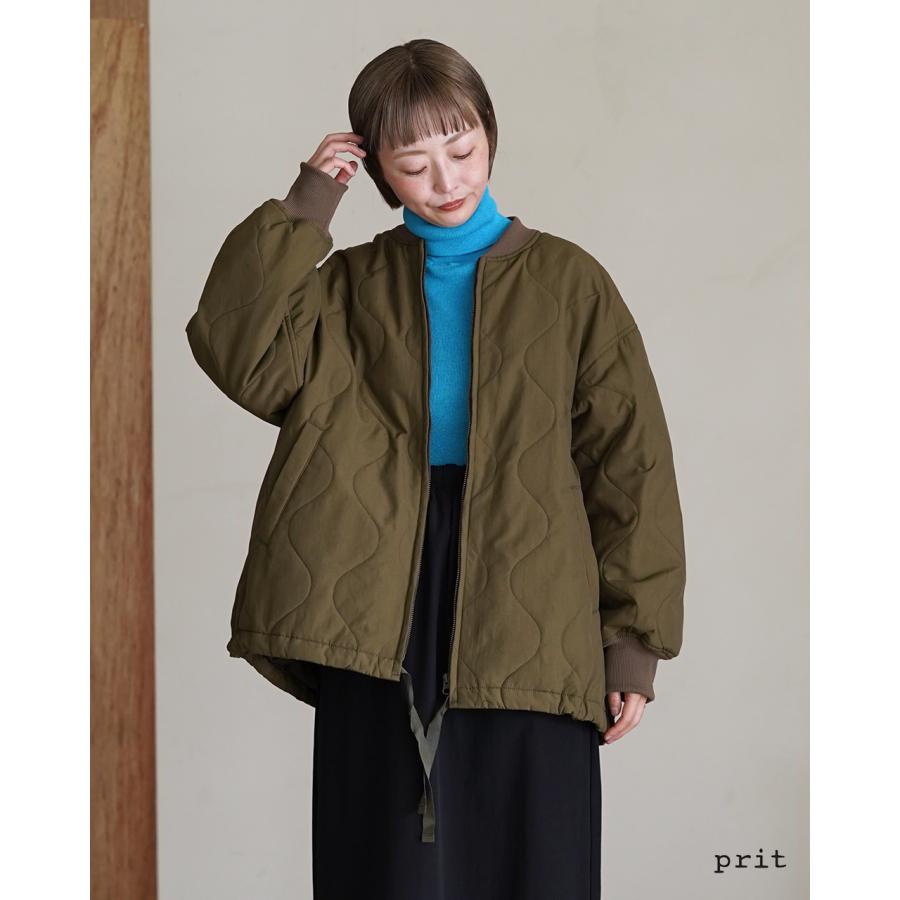 アウター prit（プリット） アウター ナイロンタッサーオニオンキルト ZIP