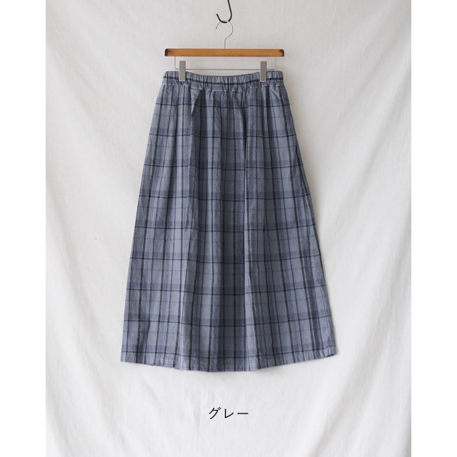 prit（プリット） prit 16/1 リネンコットン チェック タックスカート