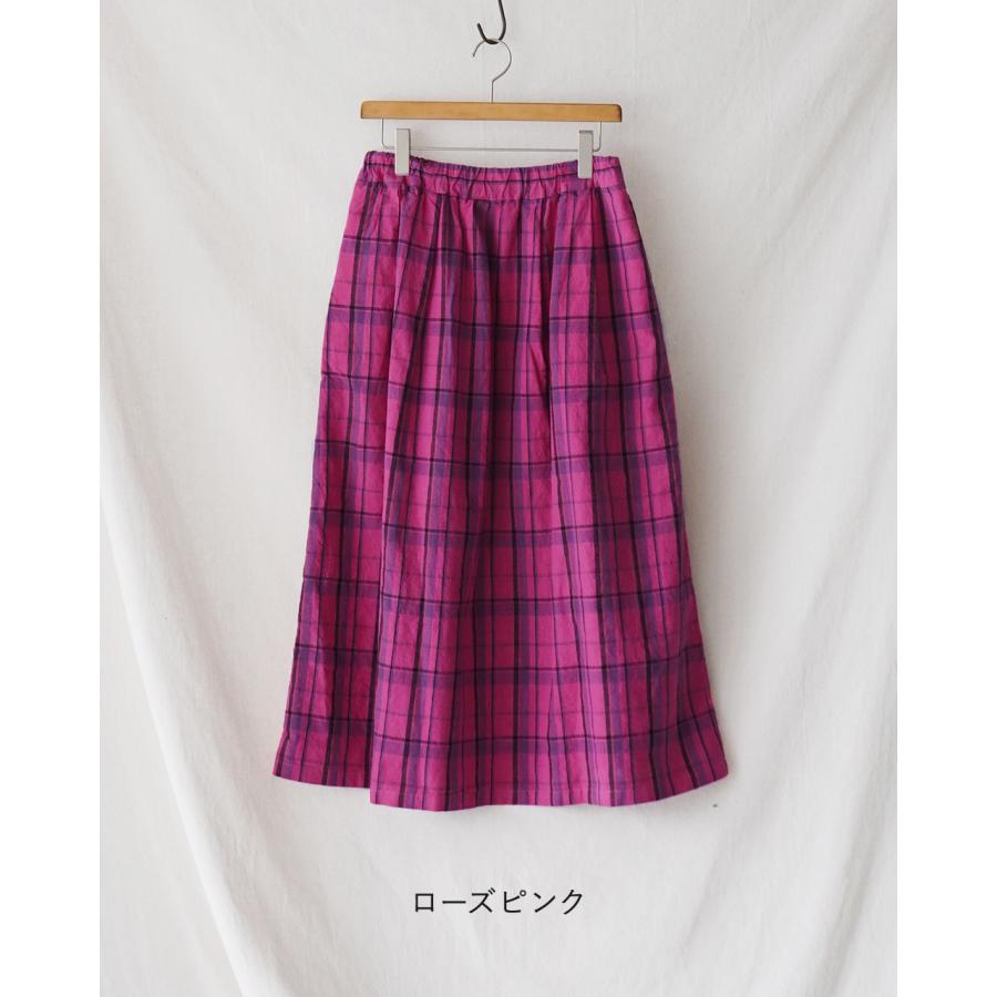 prit（プリット） prit 16/1 リネンコットン チェック タックスカート