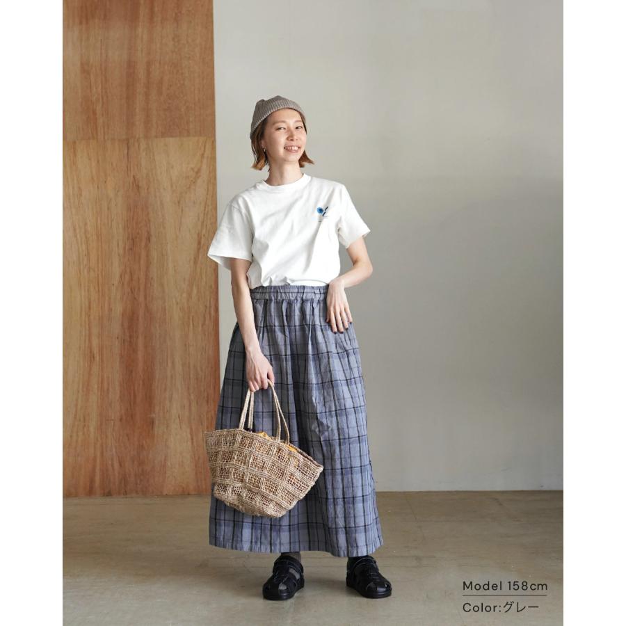 prit（プリット） prit 16/1 リネンコットン チェック タックスカート