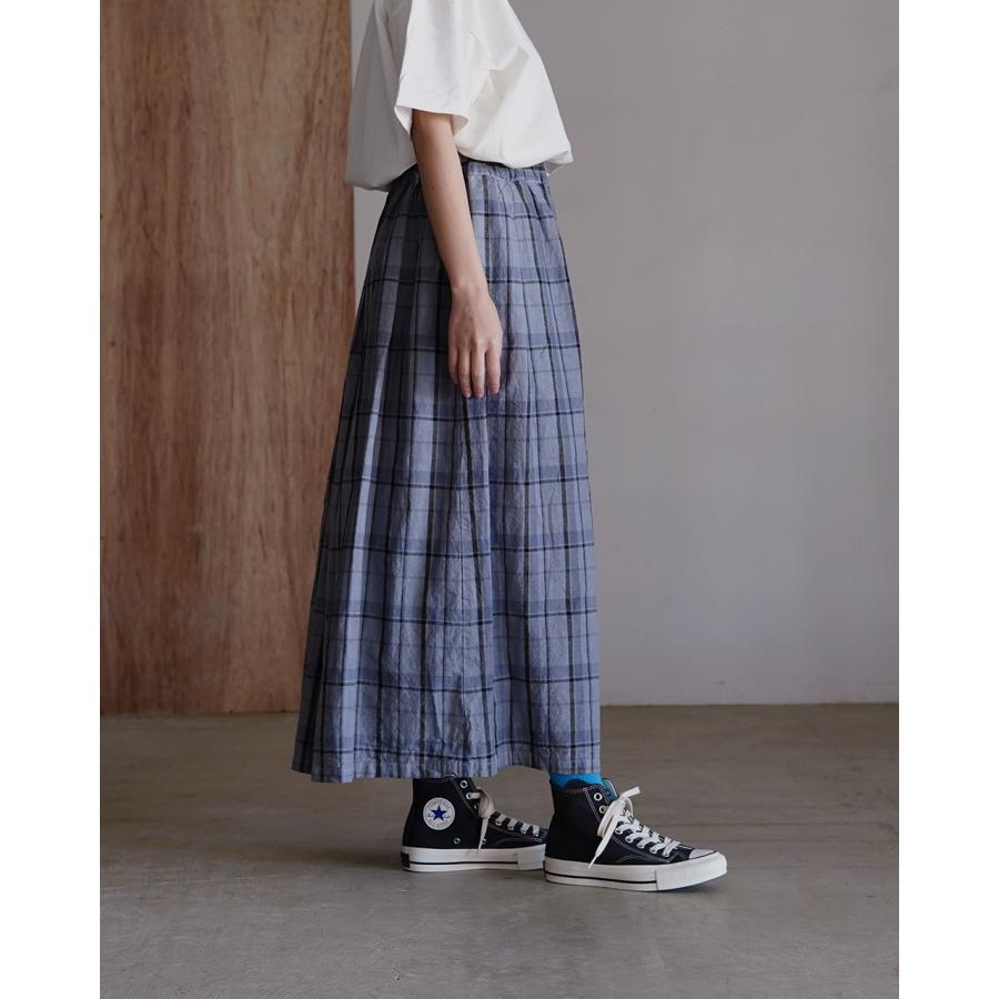 prit（プリット） prit 16/1 リネンコットン チェック タックスカート