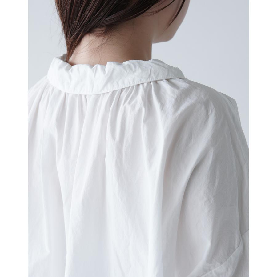 SALE！プリット prit ブラウス コットンリネンダンプ 2wayギャザースモック シャツ P81515 prit｜コットンリネンダンプ 2wayギャザースモック ブラウス