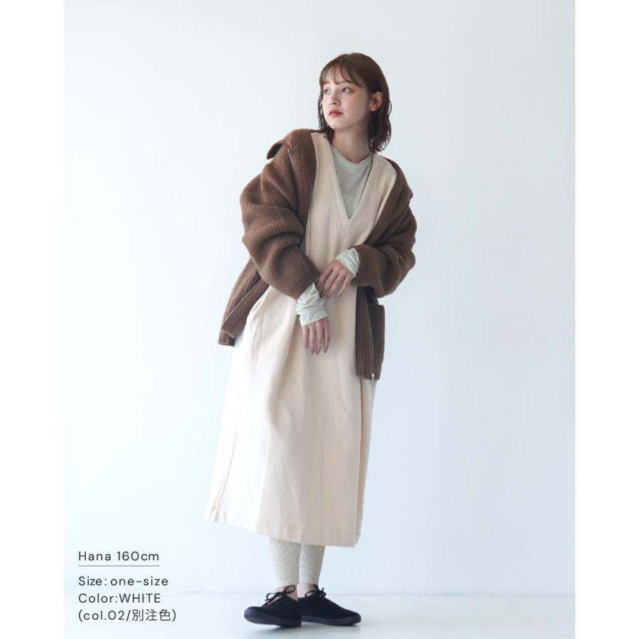 新品☆prit Vネックワンピース　裏起毛　チャコール　シンプル服 prit｜Vネック ワンピース V NECK ONEPIECE 重ね着 レイヤード