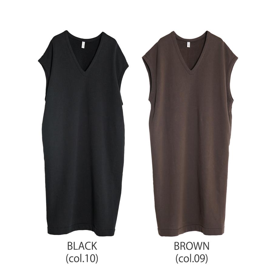 新品☆prit Vネックワンピース　裏起毛　チャコール　シンプル服 prit｜Vネック ワンピース V NECK ONEPIECE 重ね着 レイヤード