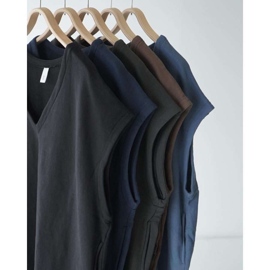 新品☆prit Vネックワンピース　裏起毛　チャコール　シンプル服 prit｜Vネック ワンピース V NECK ONEPIECE 重ね着 レイヤード