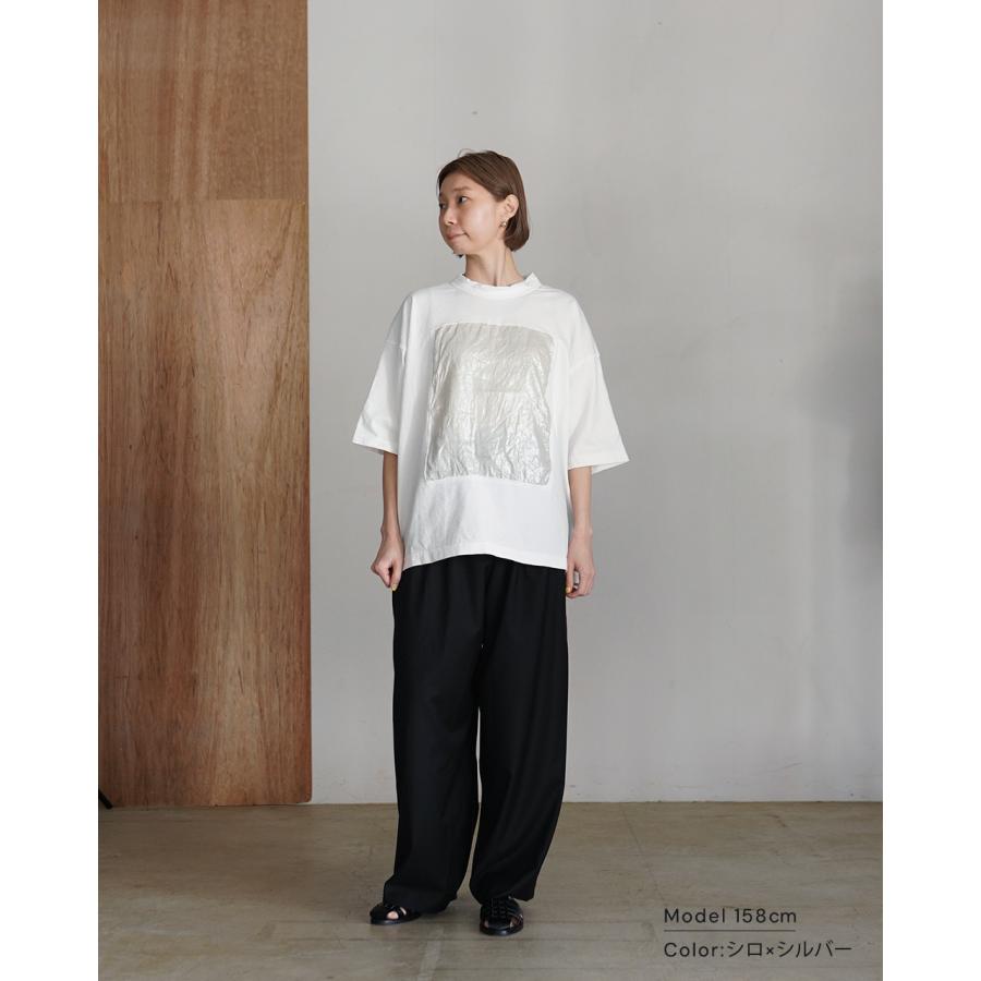 prit（プリット） prit Tシャツ 17/1空紡天竺x40 1リネン箔プリント5分