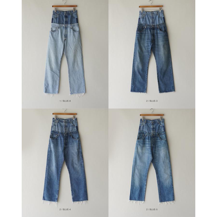 キイト QUIITO ダブル ウエスト デニムパンツ レディース W WAIST