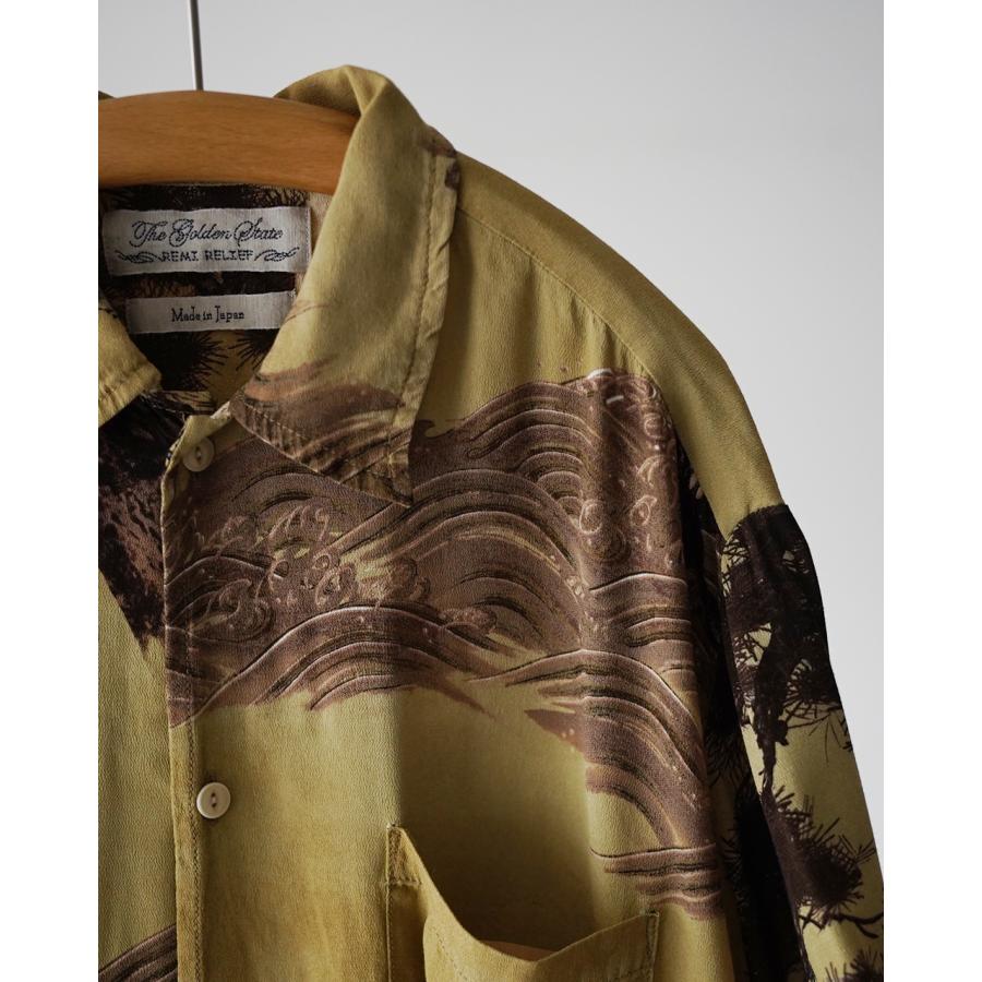 レミレリーフ REMI RELIEF シャツ 鶴柄アロハシャツ メンズ RN30389013 mcpn10の画像