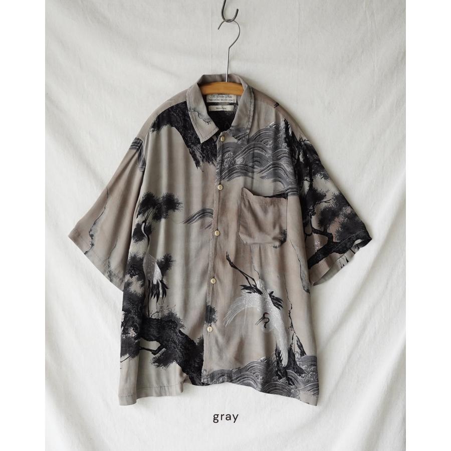 レミレリーフ REMI RELIEF シャツ 鶴柄アロハシャツ メンズ RN30389013 mcpn10の画像