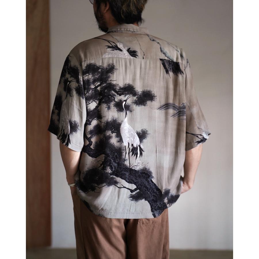 レミレリーフ REMI RELIEF シャツ 鶴柄アロハシャツ メンズ RN30389013 mcpn10の画像